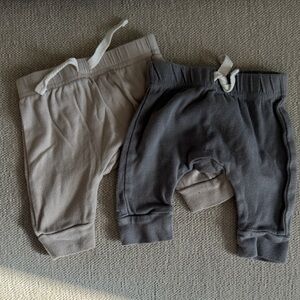 Set of Two Baby Jogger Pants in Gray and Tan